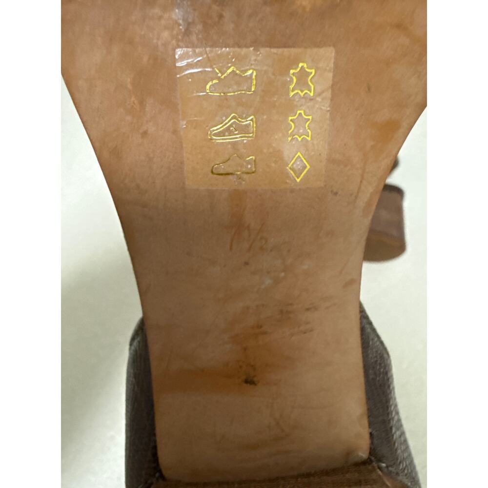 Madewell The Alice Safari Brown Leather Snakeskin Open Toe Sandal Heels Size 7.5 - Picture 8 of 8